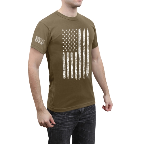 Distressed US Flag Athletic Fit T-Shirt