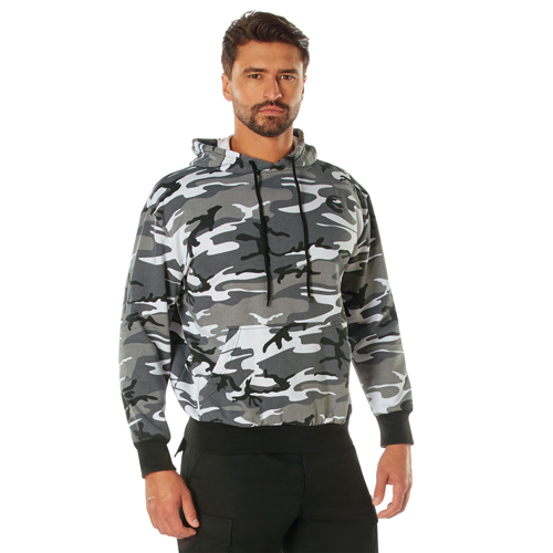 Mens Camo Pullover Hooded Sweatshirt