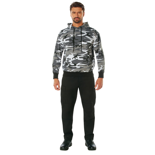 Mens Camo Pullover Hooded Sweatshirt