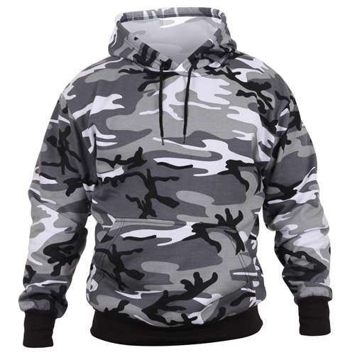 Mens Camo Pullover Hooded Sweatshirt