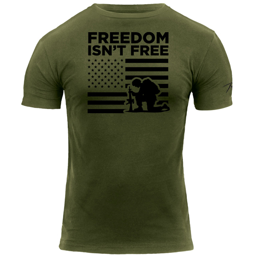 Ultra Force Freedom Isn't Free Polyester US Flag Print T-Shirt