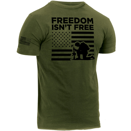 Ultra Force Freedom Isn't Free Polyester US Flag Print T-Shirt