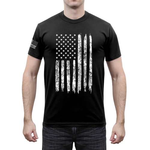 Distressed US Flag Athletic Fit T-Shirt