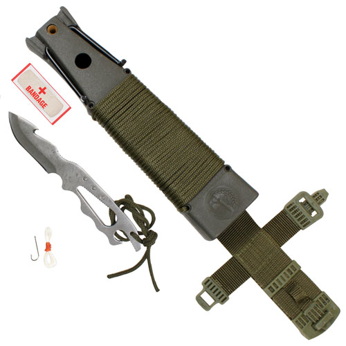 Deluxe Jungle Olive Drab Survival Kit Knife
