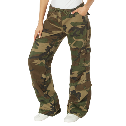 Womens Camo Vintage Paratrooper Fatigue Pants