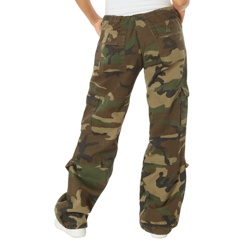 Womens Camo Vintage Paratrooper Fatigue Pants