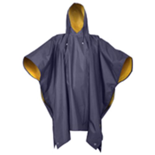 Navy Blue-Yellow Reversible PVC Poncho