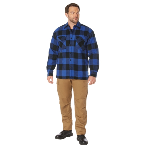 Ultra Force Mens Extra Heavyweight Buffalo Plaid Sherpa-Lined Flannel Shirts