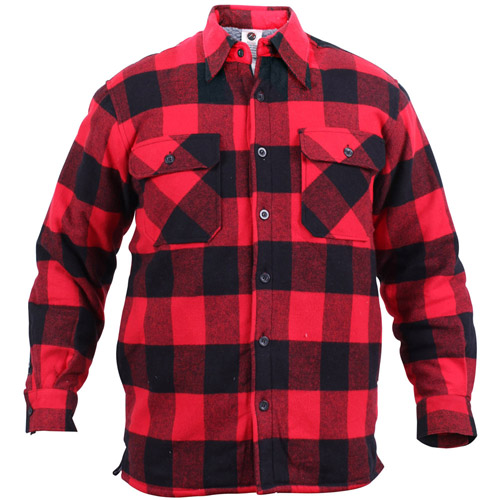 Ultra Force Mens Extra Heavyweight Buffalo Plaid Sherpa-Lined Flannel Shirts
