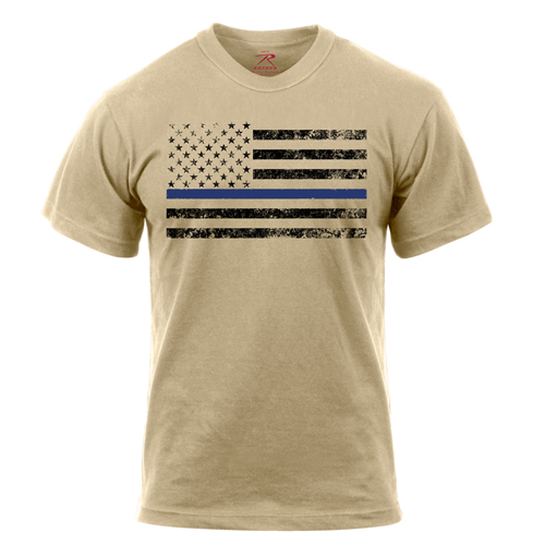Thin Blue Line with US Flag T-Shirt