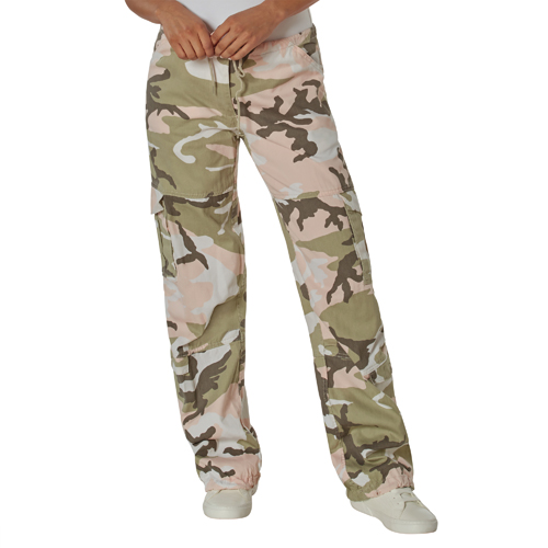 Womens Camo Vintage Paratrooper Fatigue Pants