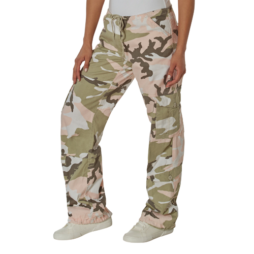 Womens Camo Vintage Paratrooper Fatigue Pants