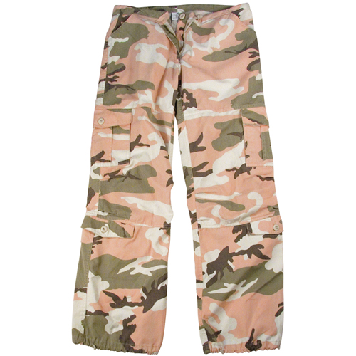 Womens Camo Vintage Paratrooper Fatigue Pants