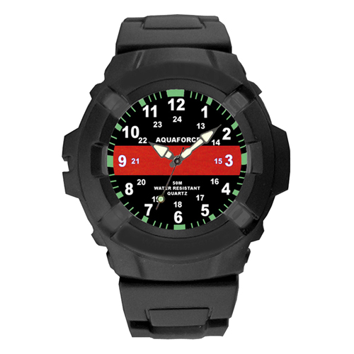 Aquaforce 50m Water Resistant Thin Red Line Watch