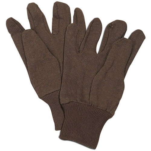 Brown Cotton Jersey Work Gloves