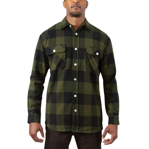 Extra Heavyweight Buffalo Plaid Flannel Cotton Shirt