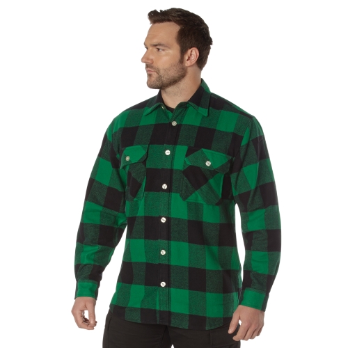 Extra Heavyweight Buffalo Plaid Flannel Cotton Shirt