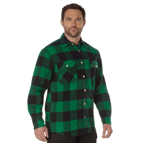 Extra Heavyweight Buffalo Plaid Flannel Cotton Shirt
