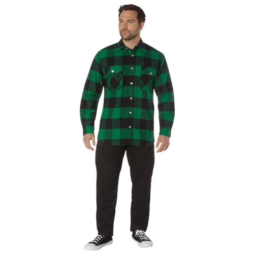 Extra Heavyweight Buffalo Plaid Flannel Cotton Shirt