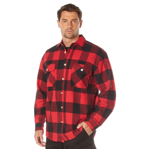 Extra Heavyweight Buffalo Plaid Flannel Cotton Shirt