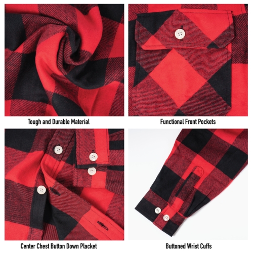 Extra Heavyweight Buffalo Plaid Flannel Cotton Shirt