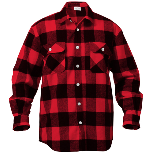 Ultra Force Extra Heavyweight Buffalo Plaid Flannel Shirt - Red Plaid - 5XLarge