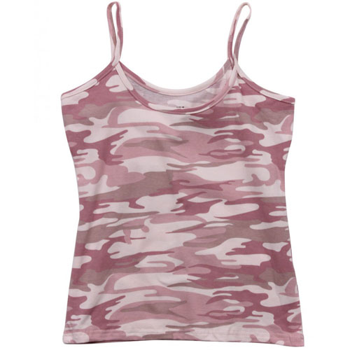 Womens Baby Pink Camo Booty Camp Tank Top