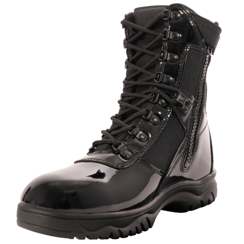 Forced Entry High-Gloss Tactical Boot w/ Side Zipper