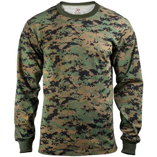Mens Long Sleeve Digital Camo T-Shirts