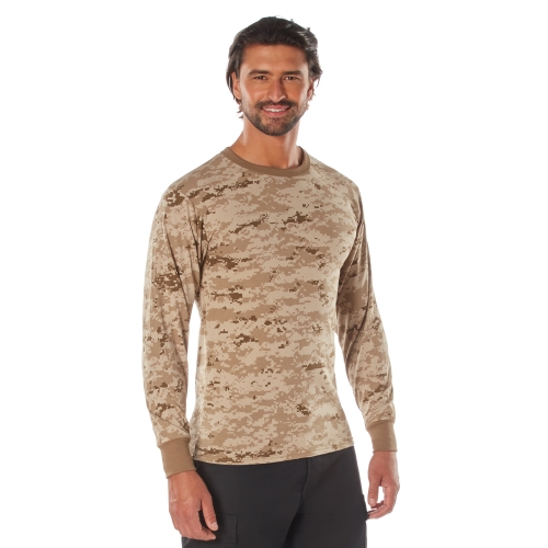 Mens Long Sleeve Digital Camo T-Shirts