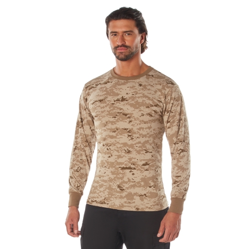Mens Long Sleeve Digital Camo T-Shirts
