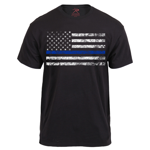Thin Blue Line with US Flag T-Shirt