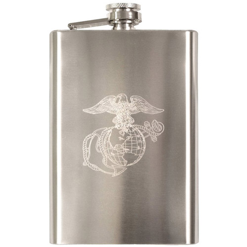 Military Engraved Stainless Steel Flask