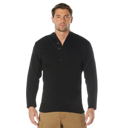 Mens GI Style 5-Button Acrylic Sweater
