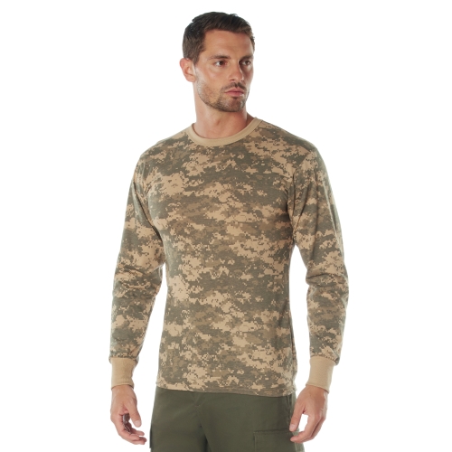Mens Long Sleeve Digital Camo T-Shirts