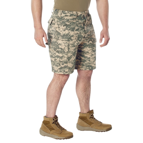 Mens Camo Poly/Cotton BDU Cargo Shorts