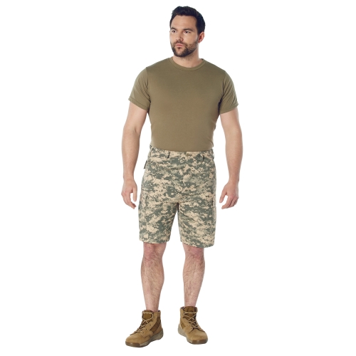 Mens Camo Poly/Cotton BDU Cargo Shorts