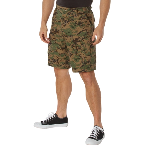 Mens Camo Poly/Cotton BDU Cargo Shorts