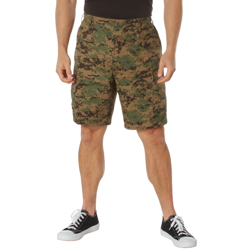 Mens Camo Poly/Cotton BDU Cargo Shorts