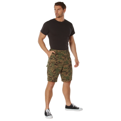 Mens Camo Poly/Cotton BDU Cargo Shorts