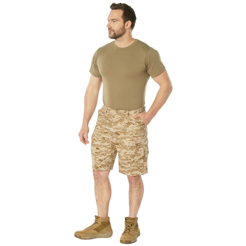 Mens Camo Poly/Cotton BDU Cargo Shorts