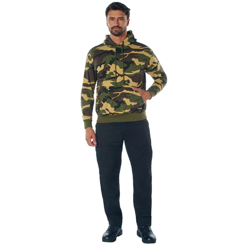 Mens Camo Pullover Hooded Sweatshirt