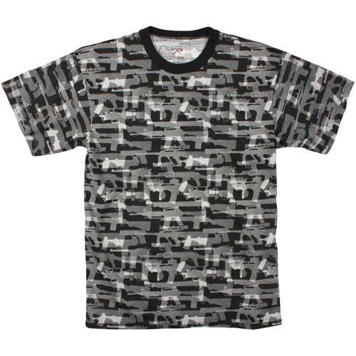Mens Vintage Black Faded Guns T-Shirt