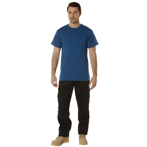 Mens Solid Color Polycotton Military T-Shirt