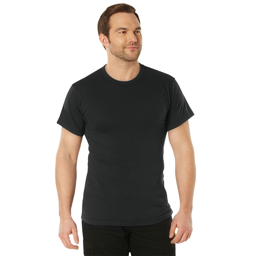 Mens Solid Color Polycotton Military T-Shirt