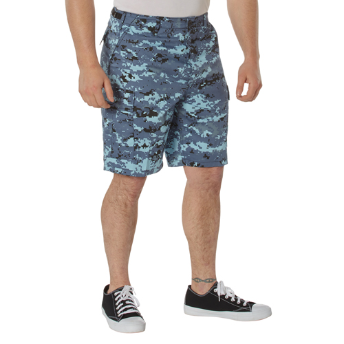 Mens Camo Poly/Cotton BDU Cargo Shorts