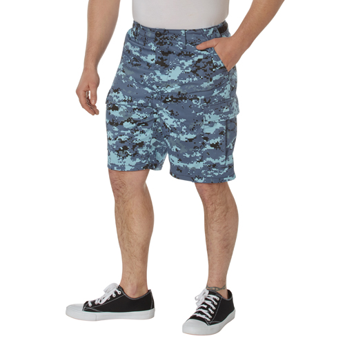 Mens Camo Poly/Cotton BDU Cargo Shorts