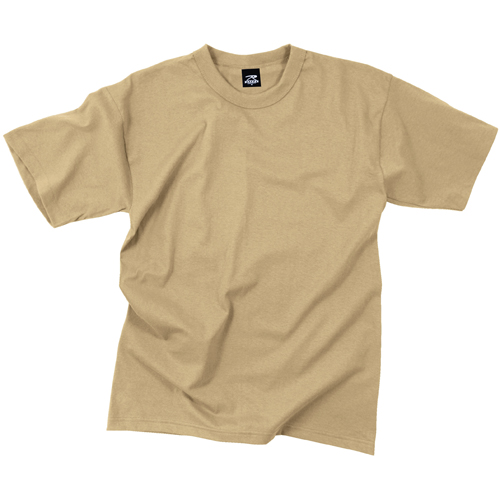 Mens Solid Color Polycotton Military T-Shirt