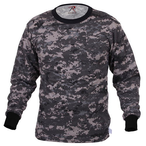Mens Long Sleeve Digital Camo T-Shirts