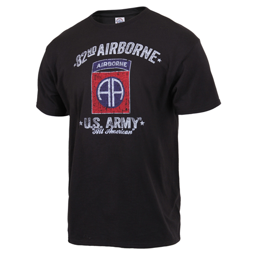 Black Ink Distressed 82nd Airborne T-shirt
